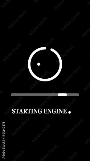 Modern loading progress interface icon animation.starting engine 100 percent complete during digital activity concept.