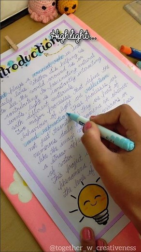 Introduction Page Idea 🌈✨ I#togetherwcreativeness #projectdecoration #pagedecoration #shorts