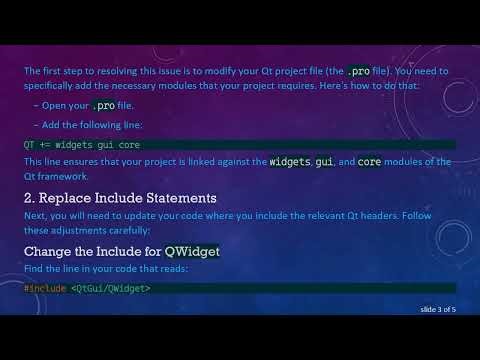 Resolving the Cannot Open Include File: 'QtGui/QWidget' Error in QVTKWidget Projects