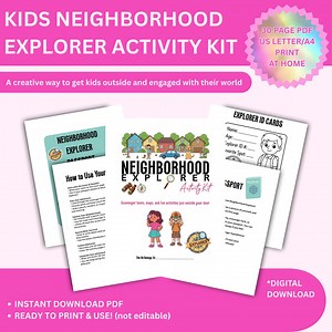 Neighborhood Explorer Kit | 30-page Kids Adventure Activity Book | Outdoor Scavenger Hunt Printable | Community Learning Workbook - Etsy