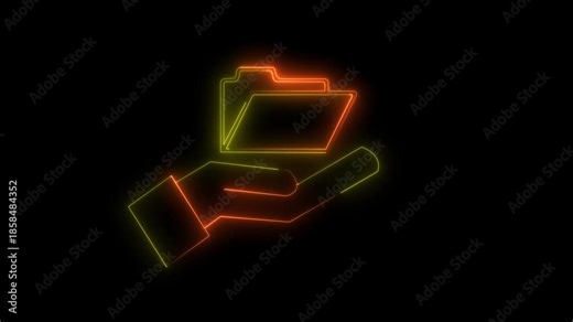 A file manager icon typically shows a folder or stacked documents, symbolizing organization and file management. Often designed with a 4k video.