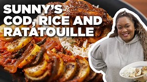 Sunny Anderson's Cod, Cilantro-Lime Rice and Ratatouille | The Kitchen | Food Network