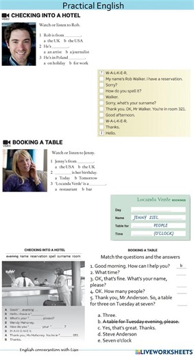 Practical English online exercise for Beginner