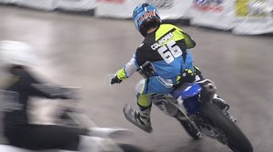 We're excited to be heading to Timonium, Maryland Saturday night for some bar-banging, carpet dragging indoor concrete short tracking. Here's highlights from last time we were on the concrete, at San Jose earlier this year. | Flat Track Live