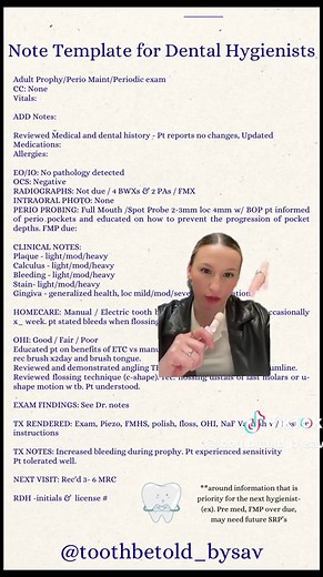 Effective Clinical Note Template for Dental Hygienists
