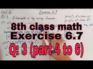 8th Class Math | Unit 6 | Exercise 6.7 Q: 3 (part 4, 5 and 6) | Sindh textbook board Jamshoro