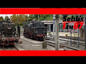 Steam locomotives in the railway depot (shunting, restoration and preparation somewhere around 1960)