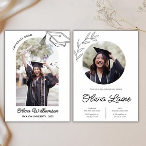 Editable Graduation Invitation and Announcement Template | High School or College Graduation Party | Canva Digital Download - Etsy