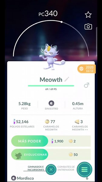 Evolución de Meowth a Persian en Pokémon