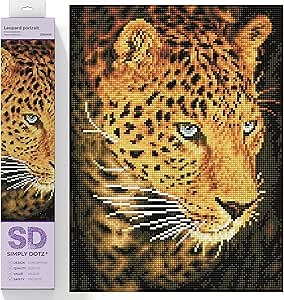 DIAMOND DOTZ Leopard Portrait Diamond Painting Kits for Adults - Diamond Art Kits a Relaxing Creative Craft Kit with Dotz Gems 15.8x11.8