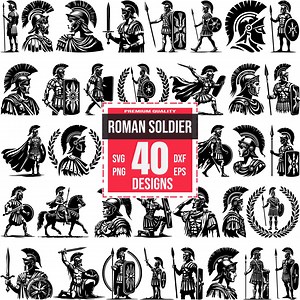 Roman Soldier SVG Bundle, Ancient Warrior PNG, Gladiator Helmet DXF, Centurion Vector Art, Legionary Clipart, Roman Empire - Etsy