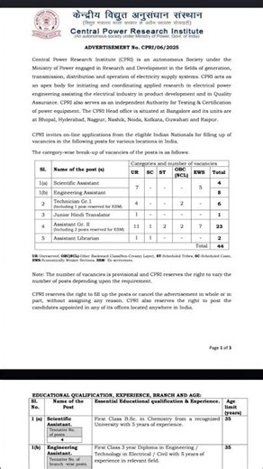 cpri ka result aa gaya hai || all post assignment grade-2 electician grade-1 || assistant librarian