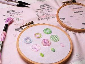 新手學習組(教學影片 工具組)基礎刺繡 8種針法靈活組合 一的力量