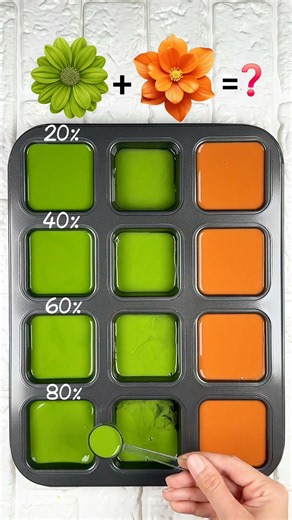 Nature Inspired Green and Orange Color Palette 🌿🟠 #colormixing #satisfying #colorconcept #colors