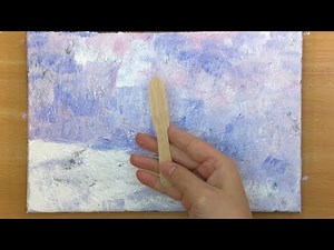 小雪/刮出一片樹林/壓克力畫/自學畫畫教學(4-51)初學者基礎技法/均衡/有隱藏字幕CC
