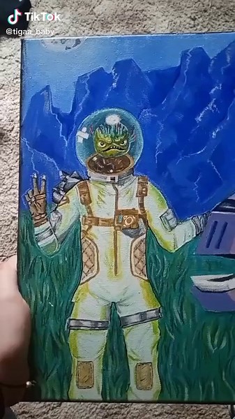 Fortnite skin 😜 #fortnite #fortnitewin #canvas #acrylic #pinata #fornitellama #fyp #epic #battle #artistsoftiktok #follow