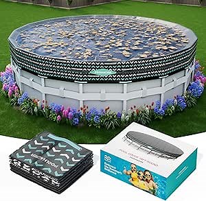 POOLHACKER 21FT Round Pool Cover, Pool Covers for Above Ground Pools, Winter Pool Cover, Above Ground Pool Cover, Tear-Resistant & Dustproof（Black）
