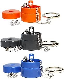 Lion Latch Travel Jewelry Box Case, Ring Holder on Shark Tank - Ring Holder for Women Girls with Keychain, Small Jewelry Organizer Boxes, Portable Rings Keeper Key Chain, Jewelry Storage Case