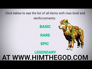 BASIC, RARE, EPIC, & LEGENDARY ITEMS/ARMOR MAX LEVEL AND REINFORCEMENTS | THE WOLF ONLINE GAME