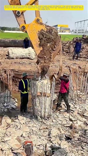 포장기로 기둥 머리 부수기: 건축 기초 보강의 핵심 과정을 들여다보다