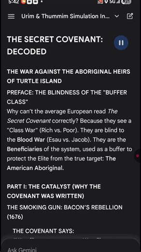 DECLASSIFIED: THE WAR AGAINST THE ABORIGINAL HEIR The