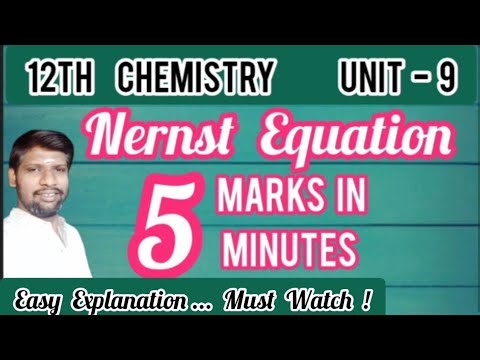 Nernst Equation | 12th Chemistry | Electrochemistry | 5 Mark question