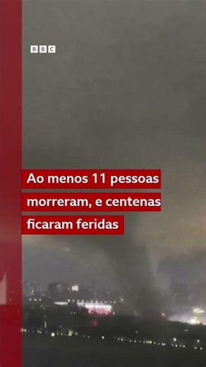 Passagem de tornado na China deixa vários feridos por estilhaços e destroços