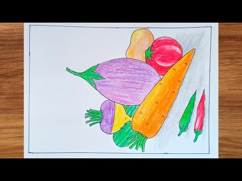 Vegetables Drawing l How to draw different types of vegetables l Easy vegetables @Easydrawing57