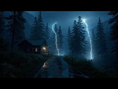 Dark Jungle Thunderstorm 🌧️ Intense Rain & Distant Thunder for Sleep | Live 12 Hours