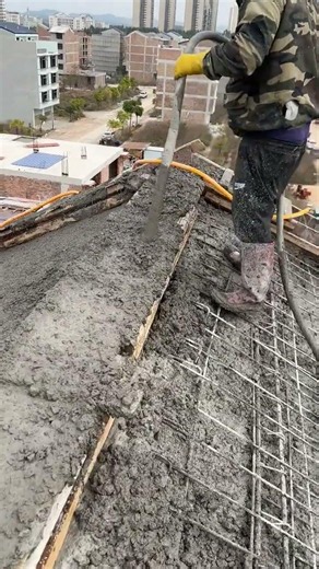 Structural Integrity: Consolidating Fresh Concrete on a Sloped Roof! #shorts