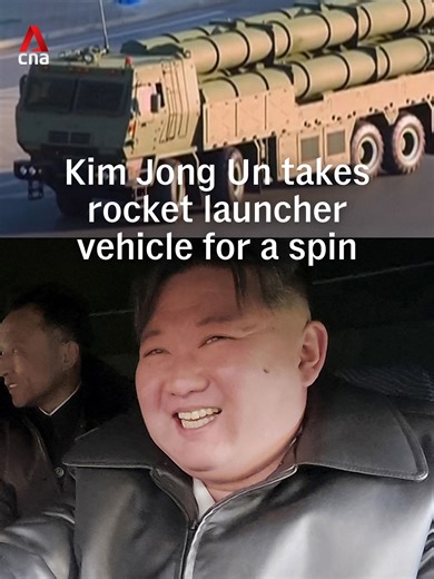 North Korean leader Kim Jong Un took a rocket launcher vehicle for a spin on Wednesday (Feb 18), during a display of multiple rocket launchers outside the venue of the landmark congress of its ruling Workers' Party. Video from KRT showed Kim standing beside one of the vehicles. It was later seen driving around the congress venue, with what appeared to be Kim getting out of the cabin. #northkorea #northkoreanews
