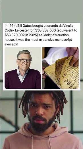 Bill Gates bought one of Leonardo da Vinci's sketchbooks, the Codex Leicester