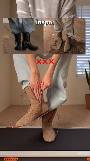 Style/fashion on Instagram: "How to tuck in your jeans properly! Would you try this?😍 Boots @mango #jeansstyle #baggyjeans #stylinghacks #stylinginspo #combatboots"