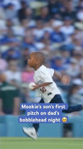 Mookie Betts’ son’s adorable first pitch on dad’s bobblehead night at Dodgers game 🥹