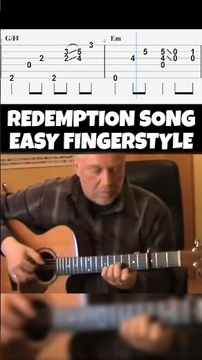 easy fingerstyle Redemption Song guitar tabs (Guitar pro)