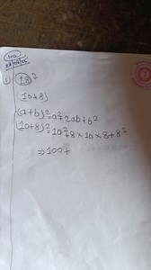 Calculate (18)^2 using the formula (a b)^2 = a^2   2ab   b^2, w... | Filo