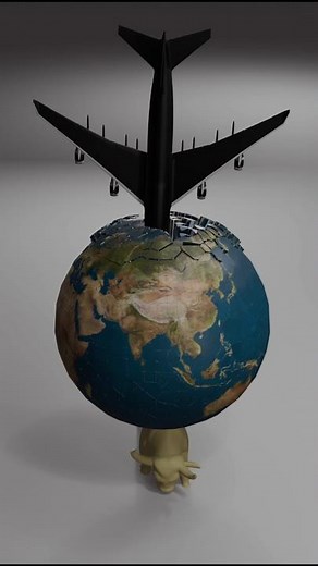 Satisfying Blender Destruction Animation: Earth on an Ox Shattered by Falling Planes #blender