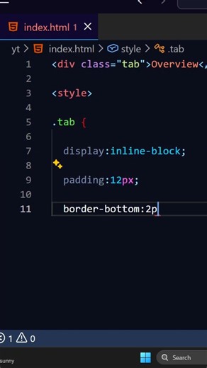Tabs indicator using css #coding #webdesign