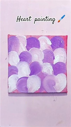 Beautiful Heart Canvas Painting💜Purple+White🤍#shorts #diy #canvas #paint