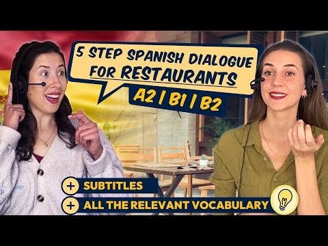 Spanish Dialogue in RESTAURANT A2, B1, B2 🍕🍷 | Conversation for Ordering Food + Drinks