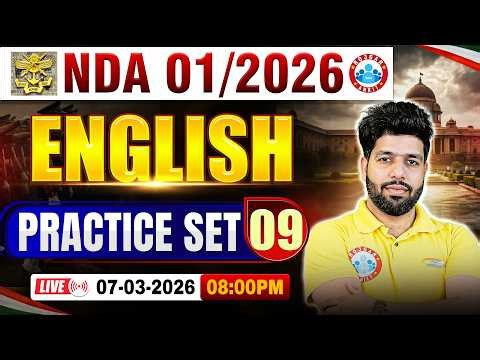 NDA English Classes 2026 | NDA English Practice Set- 09 | English For UPSC NDA 1 2026 By Anuj Sir