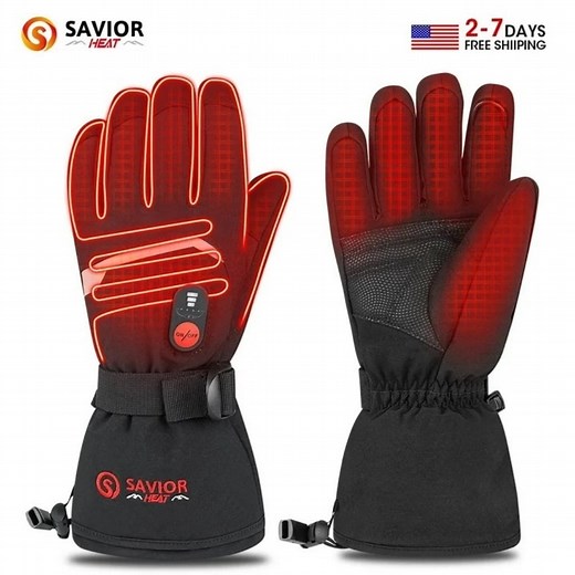 SAVIOR HEAT Heated Gloves Electric Rechargeable Battery Men Women 7.4V Heating Gloves Winter Ski Motorcycle Work Snowboarding Hunting Hiking Camping Walking
