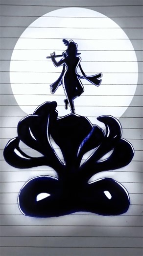 Lord Krishna Dance Drawing 🔥 | Beautiful Krishna Art #Shorts