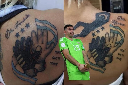 This is how an Argentine woman fixed her Dibu Martinez tattoo that had a glaring error