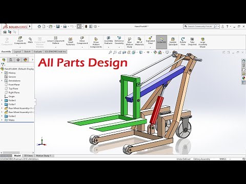 Hydraulic Hand Forklift (Model) All Parts Design Tutorial in Solidworks