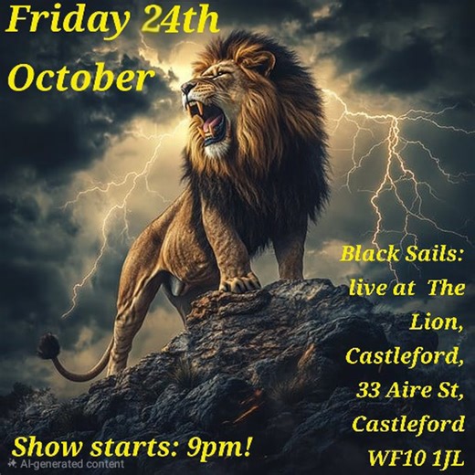 This Friday our first time at The Lion Cas Vegas - we'll be on stage about 9pm and we want to hear you roar 女 See you there @top fans朗 | BLACK-SAILS | Facebook