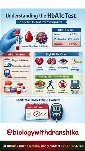 Understanding the HbA1c Test: Your 3-Month Blood Sugar Report Card #hba1c #test #diabetesawareness