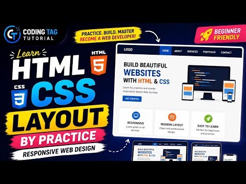 Learn HTML CSS Layout by Practice | Responsive Web Design for beginners