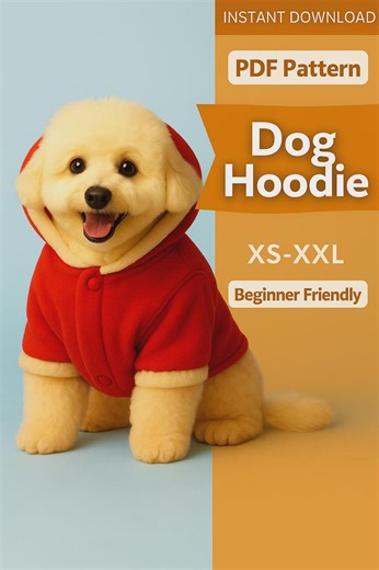 Dog Hoodie Sewing Pattern PDF | Pet Hoodie PDF for Small & Large Dogs | Easy DIY Dog Clothes - Etsy