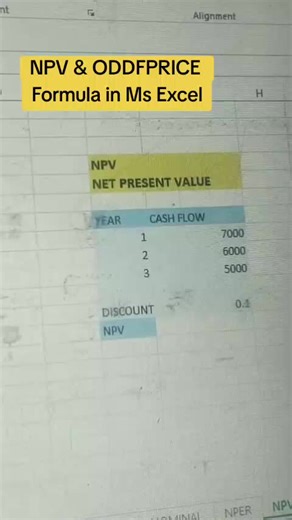 Master NPV & ODDFPRICE Functions in Excel